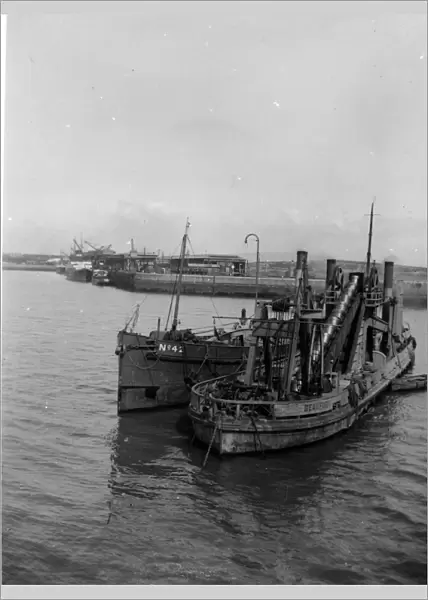 Dredger in Milford Haven Harbour, Pembrokeshire, South Wales