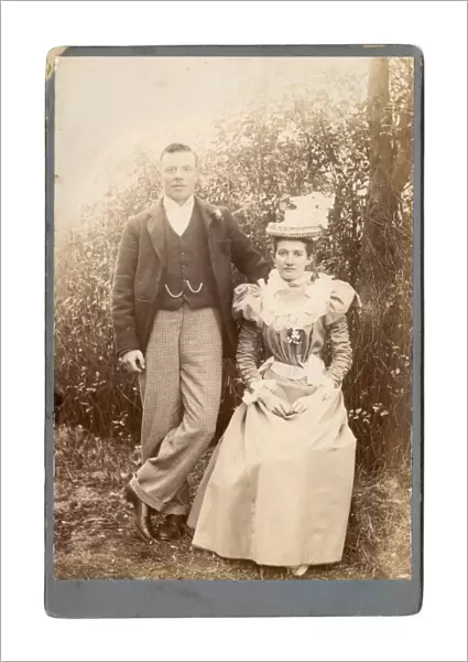 Young Victorian couple in an outdoor setting