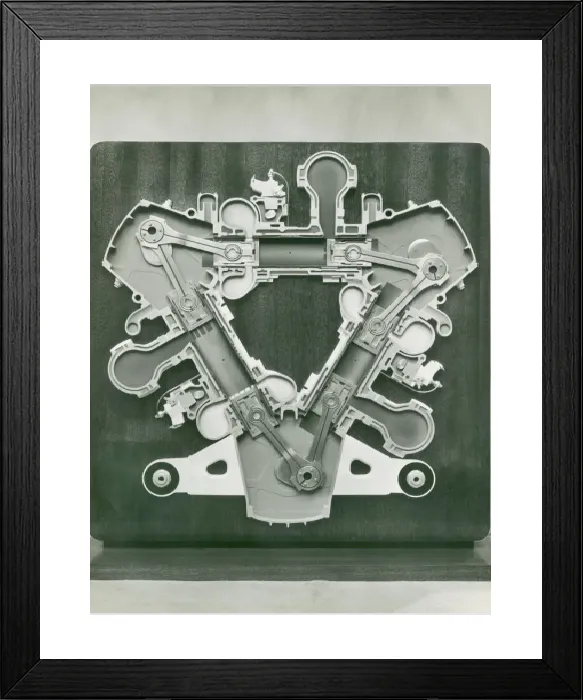 Framed Print : Napier Deltic Engine Cross Section Print Framed Print : Napier Deltic Engine Cross Section Print