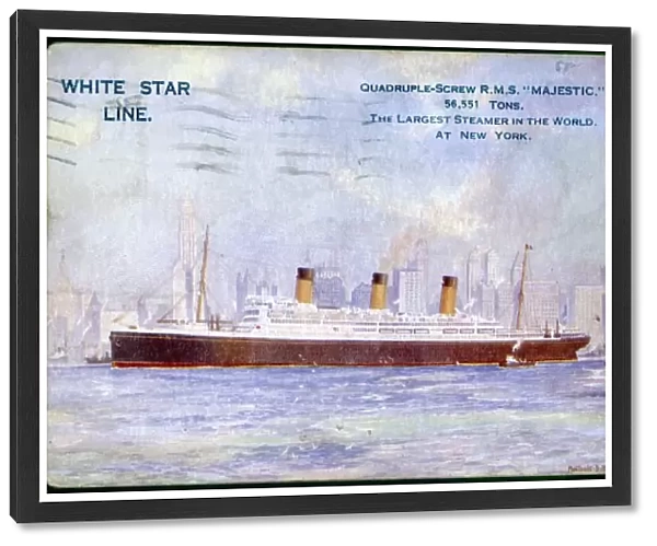 MAJESTIC. Previously the Bismarck, German-built passenger liner of the White Star Line