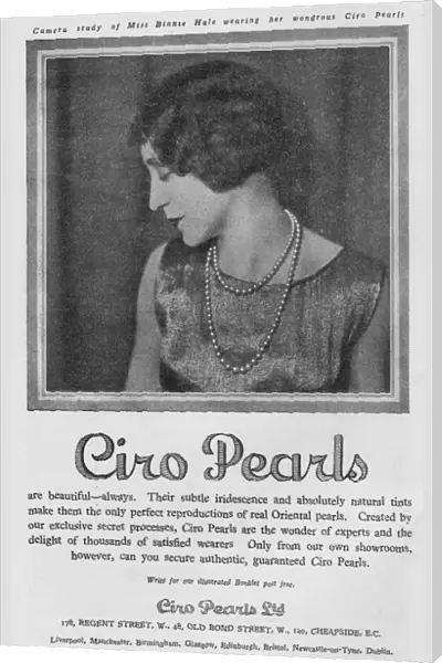 Advert for Ciro pearls, 1926