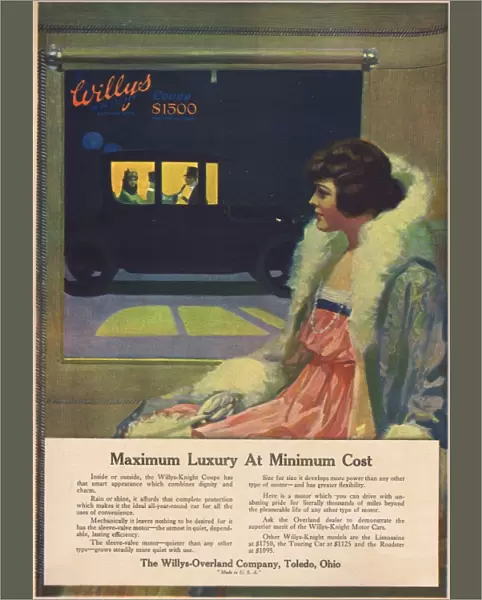 Advert for Willys-Knight Motor cars, 1916