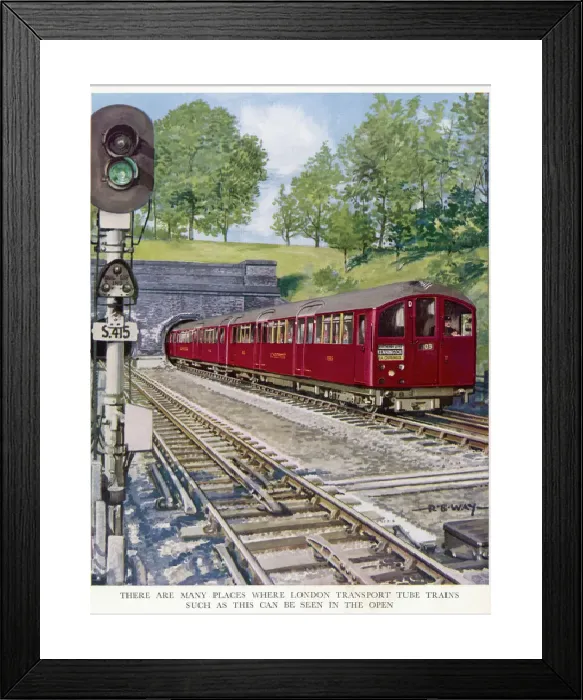 Framed Print : Northern Line Train Print, Emerging from Tunnel Framed Print : Northern Line Train Print, Emerging from Tunnel