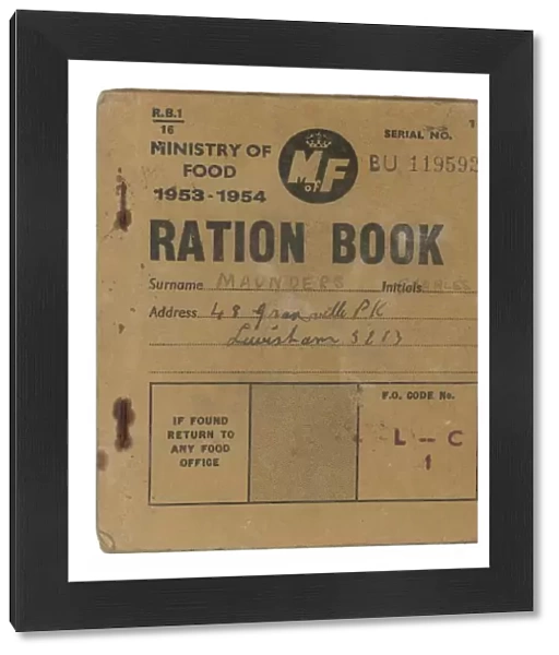 RATION BOOK 1953 - 1954