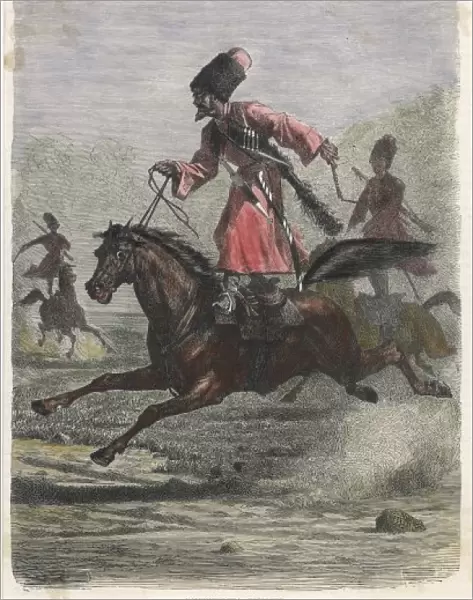Cossack Stands on Horse