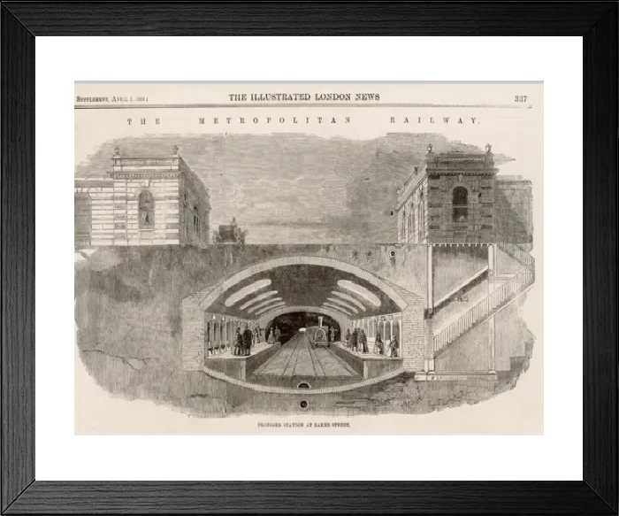 Framed Print : Baker Street Station Cross-section Print Framed Print : Baker Street Station Cross-section Print