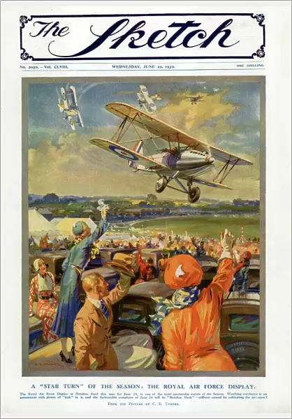 Sketch front cover: RAF display at Hendon airfield