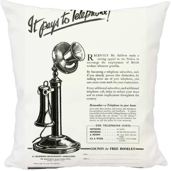 Advert for using a telephone