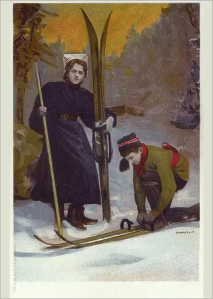 Norwegian Types (4  /  5) - Putting on skis