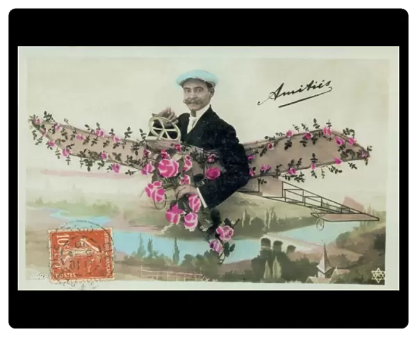 French aviator saying it with flowers