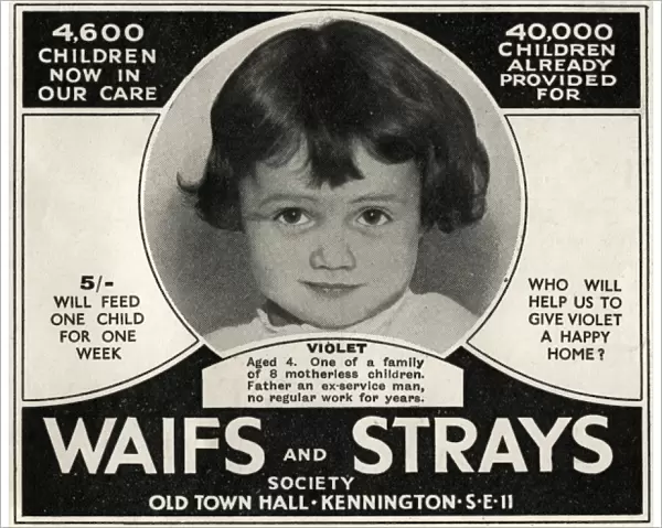 Waifs and Strays Society appeal advertisement