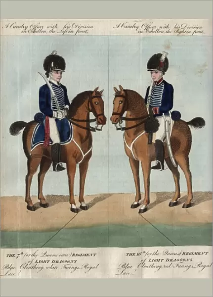 Two British Light Dragoons on horseback