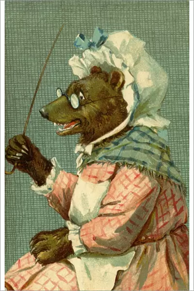 Bear with stick by g h Thompson