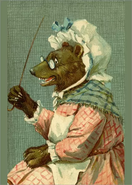 Bear with stick by g h Thompson