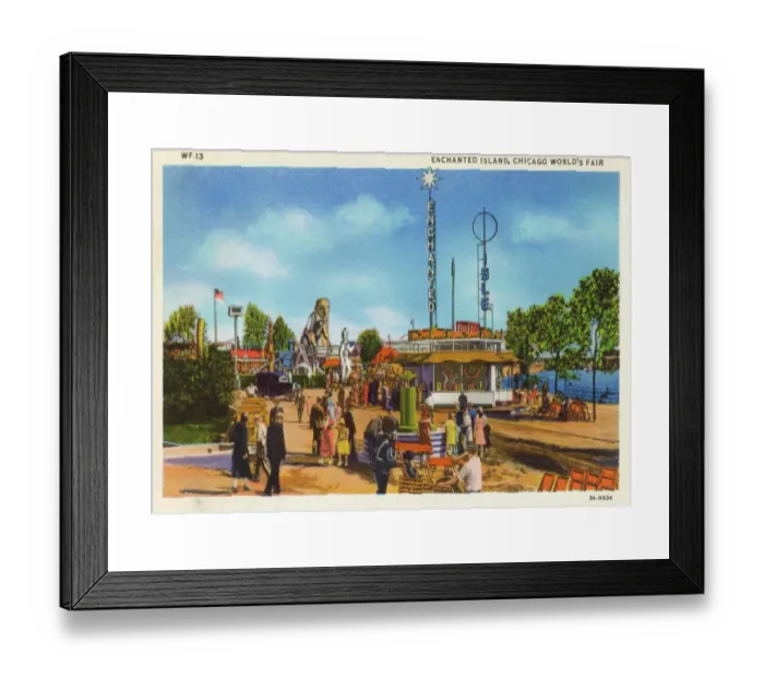 Framed Print : 1933 Chicago World's Fair Print: Enchanted Island Playground Framed Print : 1933 Chicago World's Fair Print: Enchanted Island Playground
