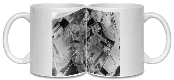 Aerial photograph of rural area, WW1