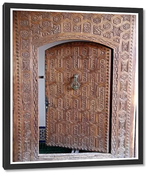 Open wooden door in Marrakech, Morrocco