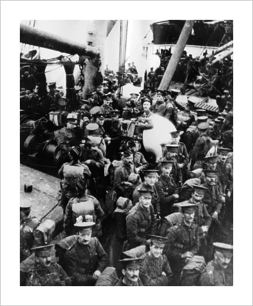 Soldiers on board SS Lake Michigan, WW1