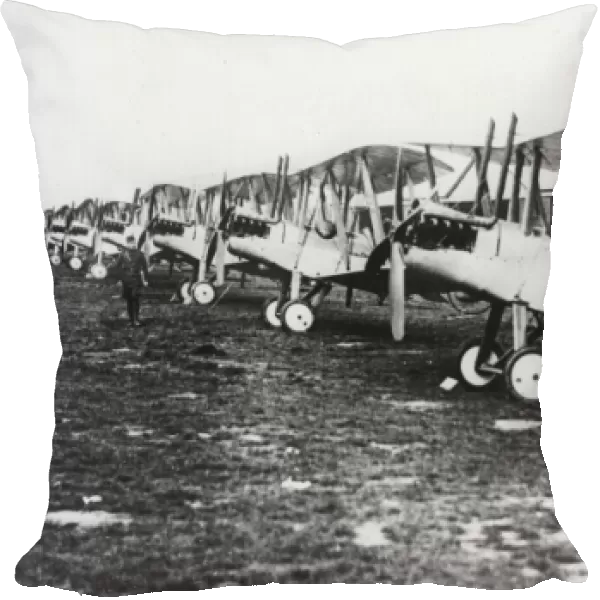 British BE2C biplanes on an airfield, Gosport, WW1