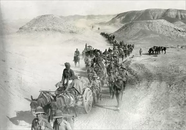 British transport crossing Sakaltutan Pass, WW1