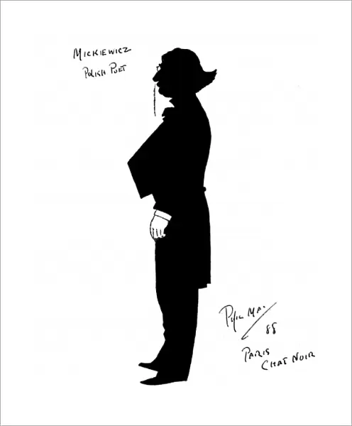 Silhouette portrait of Adam Mickiewicz by Phil May