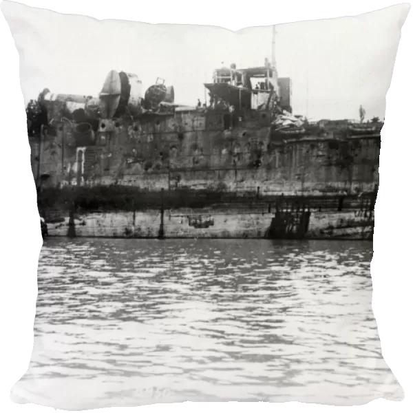 Wreck of HMS Vindictive at Ostend, Belgium, WW1