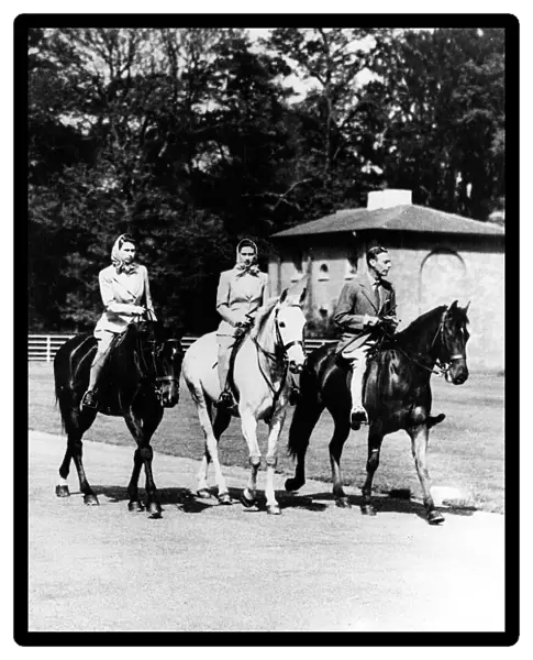 Royal family riding, 1947