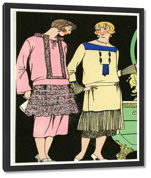 Two ladies in outfits by Philippe et Gaston and Bernard