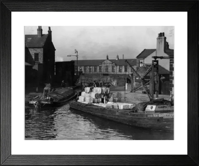 Framed Print : Lancashire Cotton Barge Print, 1930s Framed Print : Lancashire Cotton Barge Print, 1930s