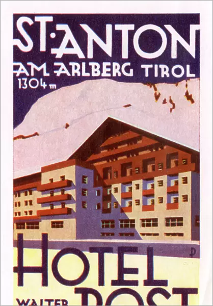 Label, Hotel Post, St Anton am Arlberg, Tyrol, Austria