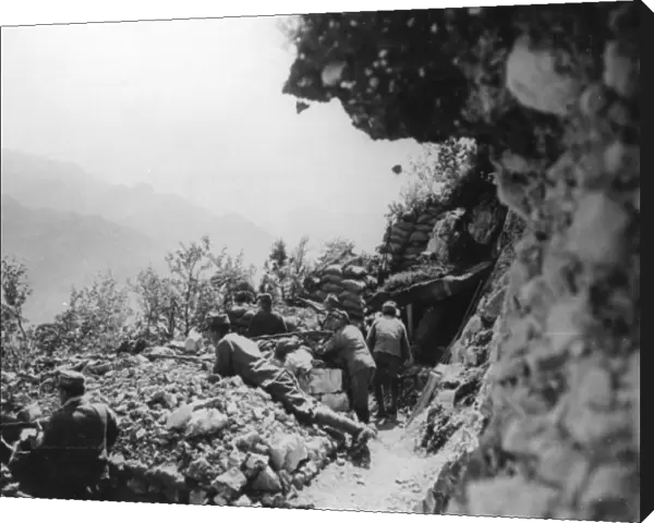 Austrian artillery in the Italian Alps, WW1