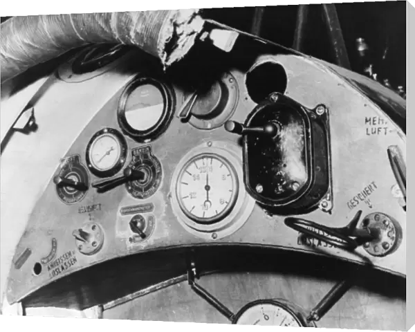 Instrument panel, Brandenburg DI fighter plane, WW1