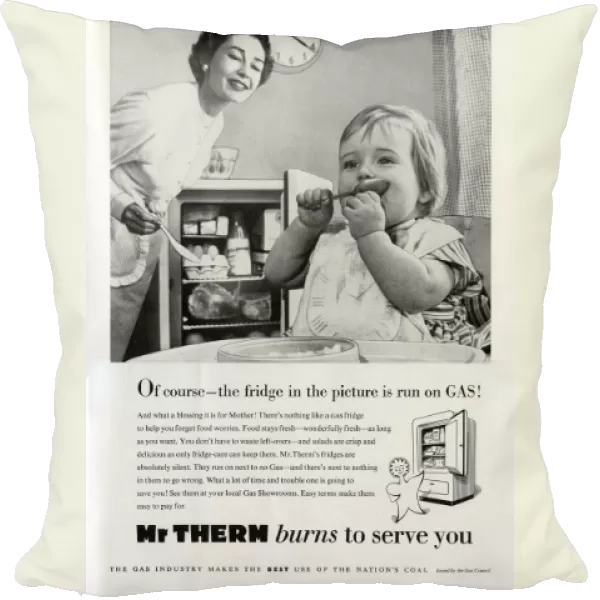 Gas refrigerator advertisement, 1950s