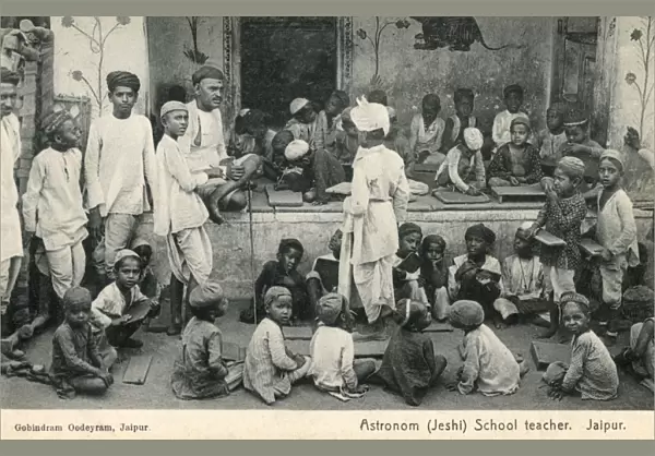 Jaipur, India - School Teacher and his class