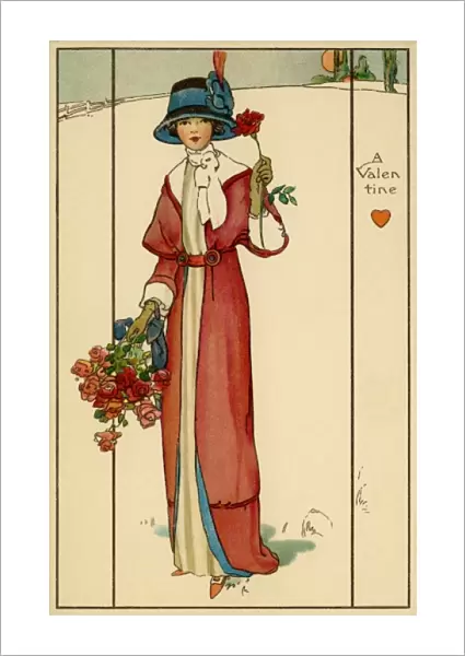 Elegant lady Valentine card