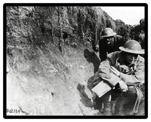 American soldiers in a trench near Toul, France, WW1