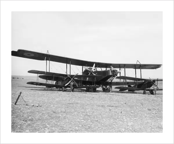 AFC Handley Page biplane at Haifa, Palestine, WW1