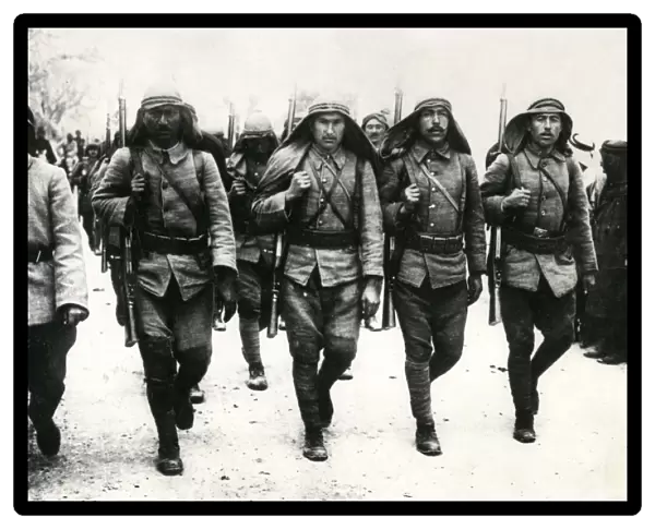 Turkish infantry marching, WW1