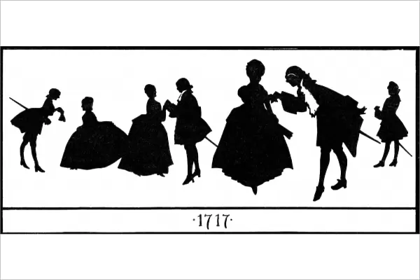 Silhouette of an 18th century dance
