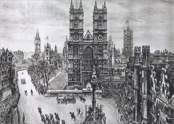Royal Wedding 1947. The Scene at Westminster