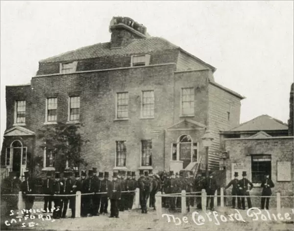 Catford Police Station with officers posing outside