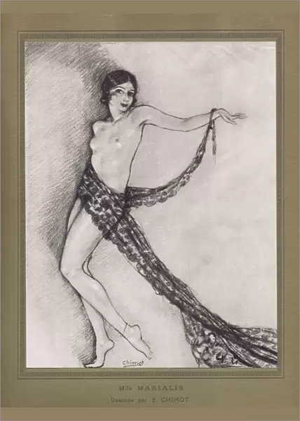Sketch of Marialis in the revue Bonjour Paris at the Casino