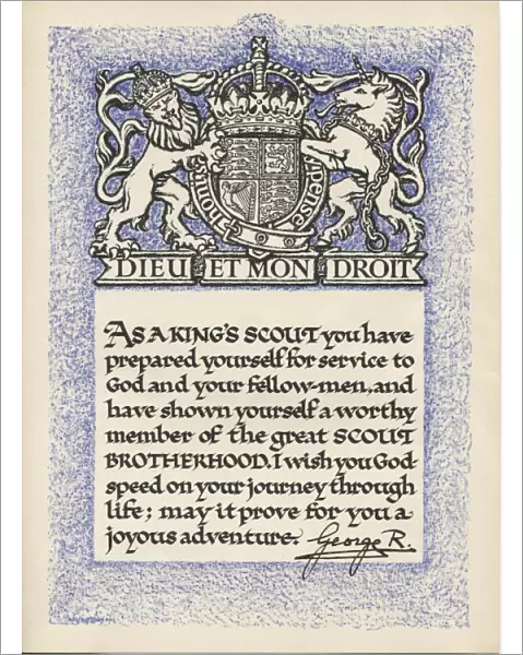 Kings Scout certificate