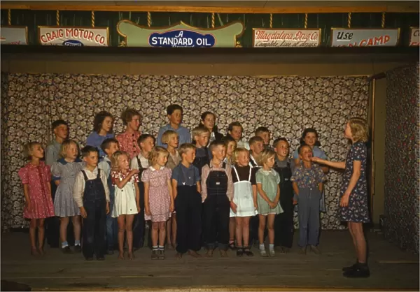 School children singing, Pie Town, New Mexico