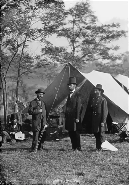 Antietam, Md. Allan Pinkerton, President Lincoln, and Maj. G