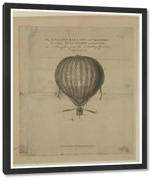 The English balloon and appendages in which Mr. Lunardi asce
