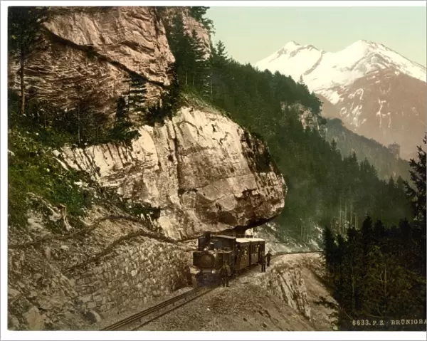 The railway between Passhohe and Meiringen, Brunig, Bernese