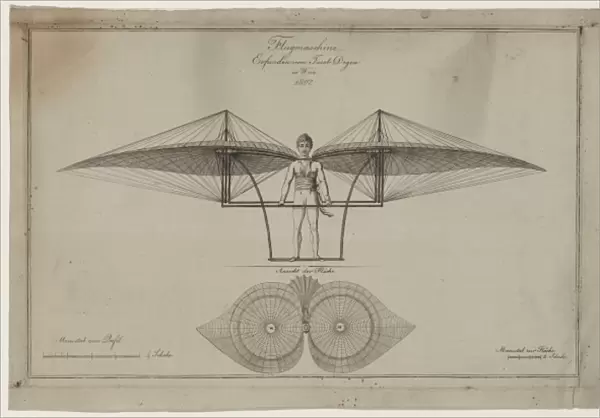 Flugmaschine. Erfunden von Jacob Degen in Wien, 1807