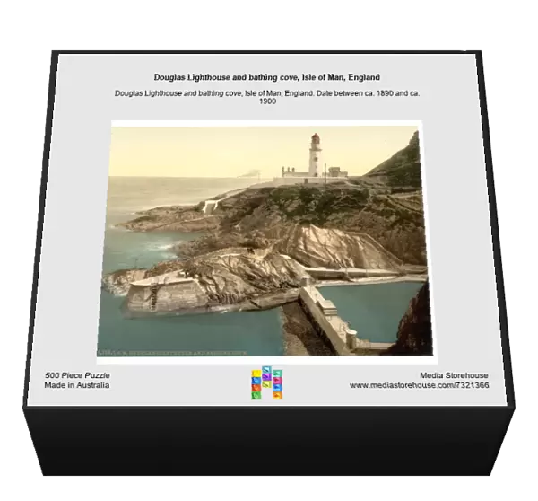 Douglas Lighthouse and bathing cove, Isle of Man, England