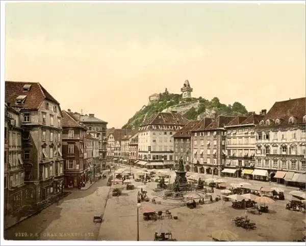 Graz, market place, Styria, Austro-Hungary
